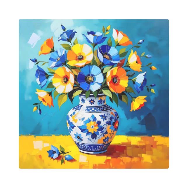 Impresión En Metal Beautiful Vase of Flowers 