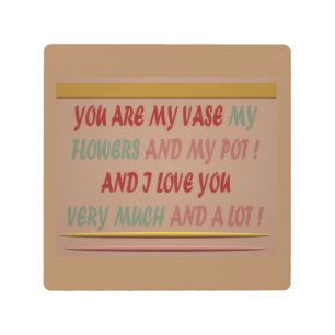 IMPRESIÓN EN METAL BEBER A ROMANCE AMOR Y HUGS