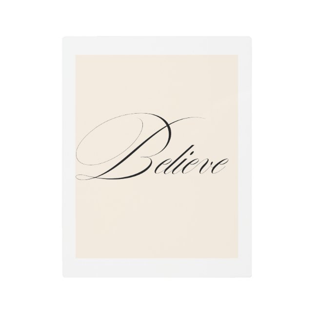 Impresión En Metal Believe Elegant Script Minimal Printable Art (Anverso)
