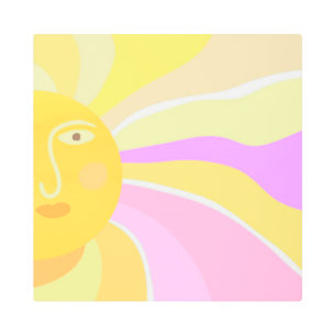 Impresión En Metal bella pintura abstracta del sol