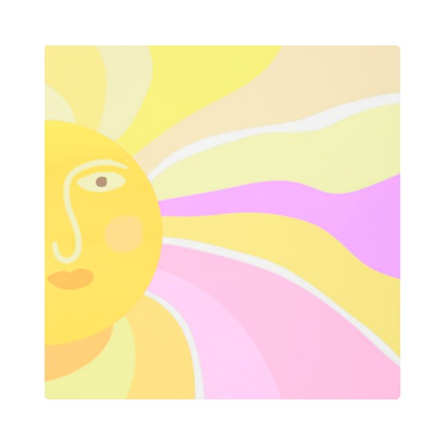 Impresión En Metal bella pintura abstracta del sol (Anverso)