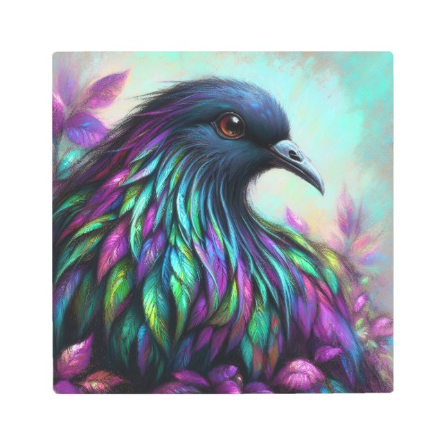 Impresión En Metal Belleza aviar irlandés: Splendor de plumas pastele (Anverso)