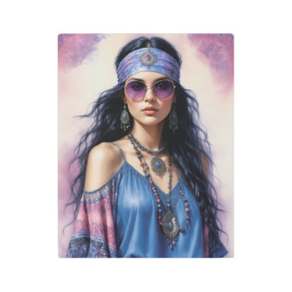 Impresión En Metal Belleza Boho