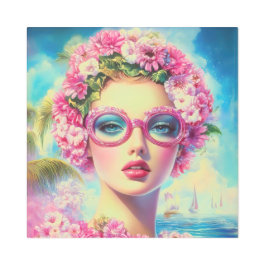 Impresión En Metal Belleza tropical retro