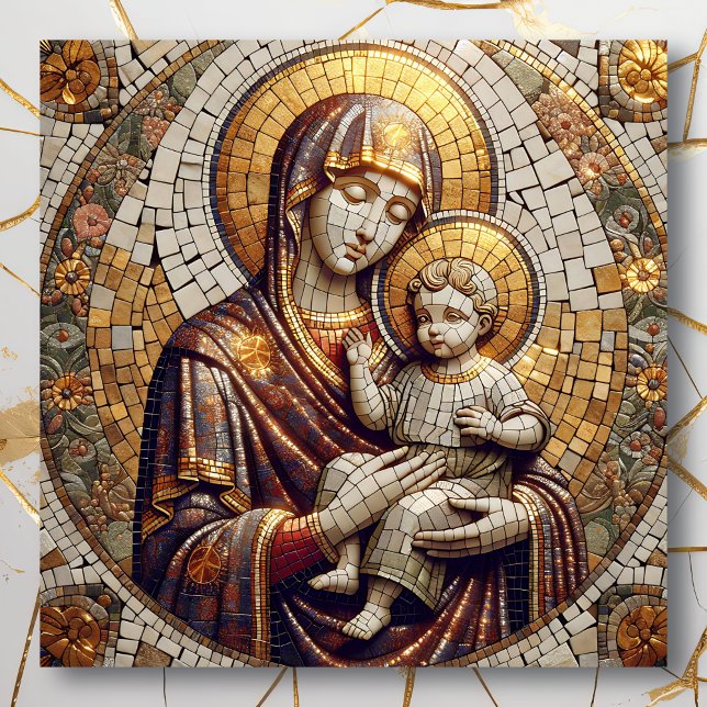 Impresión En Metal Bendita Madre María y Niño Jesús | Religoius (Subido por el creador)