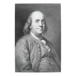 Impresión En Metal Benjamin Franklin usa retrato de la historia del p