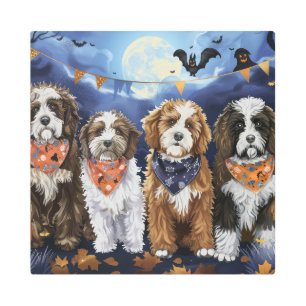 Impresión En Metal Bernedoodle Halloween Spooky