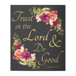 Impresión En Metal Biblia cristiana Verse:Confiar en el Señor