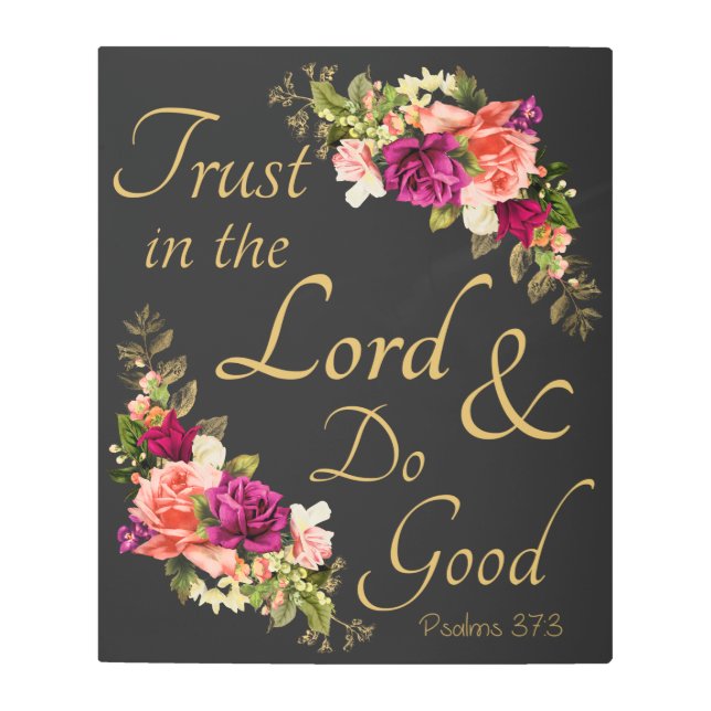 Impresión En Metal Biblia cristiana Verse:Confiar en el Señor (Anverso)