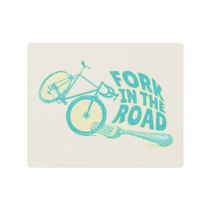 Impresión En Metal Bicicleta Fork in the road Funny