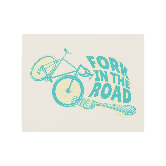 Impresión En Metal Bicicleta Fork in the road Funny (Anverso)