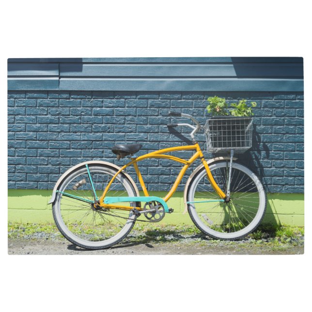 Impresión En Metal Bicicleta inclinada en la pared (Anverso)