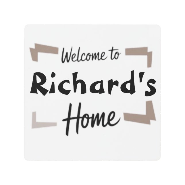 Impresión En Metal bienvenida a la firma personalizada de Richards (Anverso)