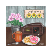 Bienvenida, girasoles, donuts y café
