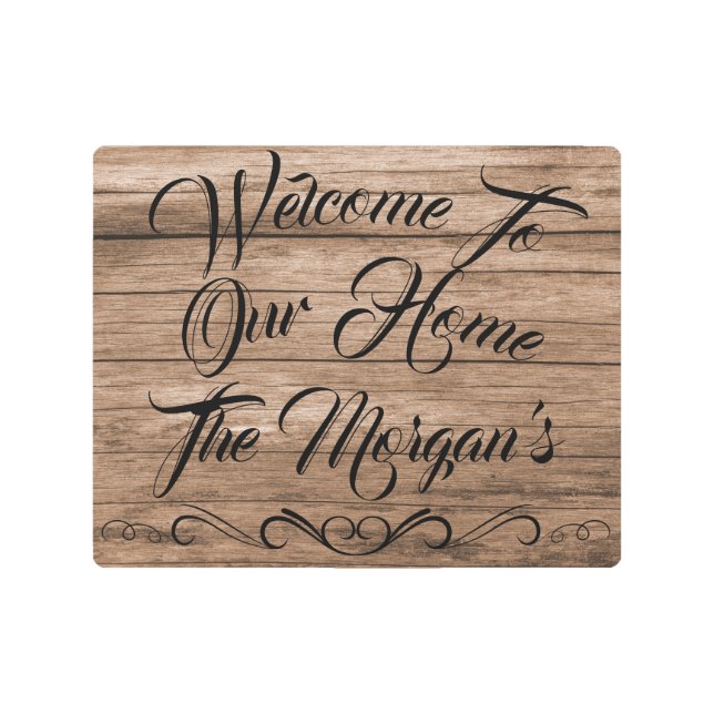 Impresión En Metal Bienvenida personalizada a nuestra casa Rustic Bar (Anverso)