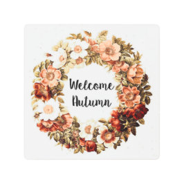 Impresión En Metal Bienvenidos al mundo floral del otoño