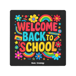 Impresión En Metal Bienvenidos de nuevo al aprecio de los niños maest