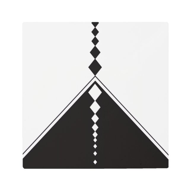 Impresión En Metal Black and White Geometric Diamonds (Anverso)