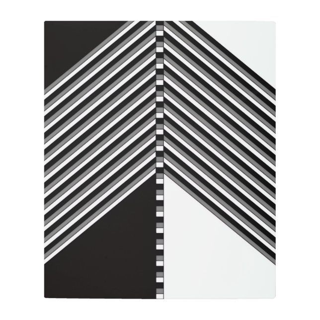 Impresión En Metal Black and White Geometric Fuses Rhythm (Anverso)
