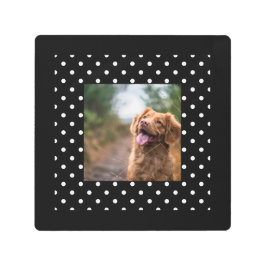 Impresión En Metal Black and white polka dot Dog pic