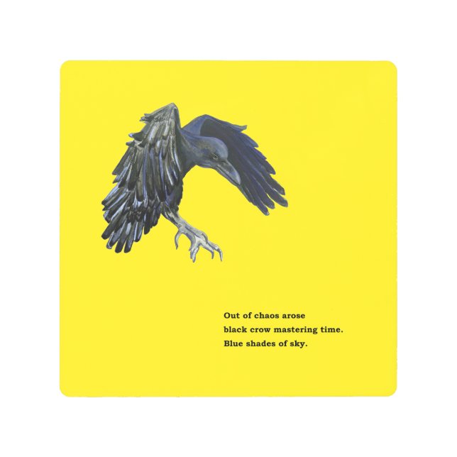 Impresión En Metal Black Crow & Haiku (Anverso)