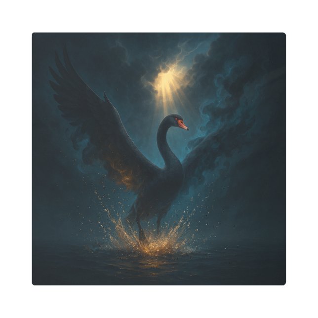 Impresión En Metal Black Swan – Grace in Shadows Art (Anverso)