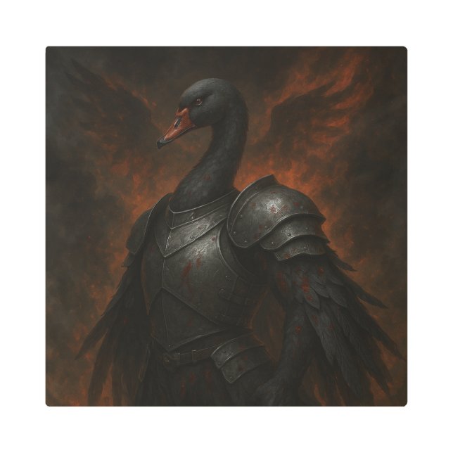 Impresión En Metal Black Swan Knight – Dark Fantasy Warrior (Anverso)