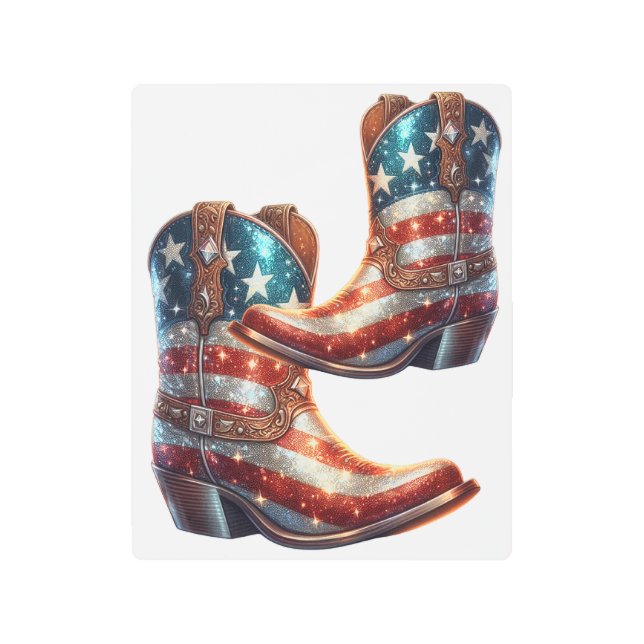 Impresión En Metal Bling American Flag Boots (Anverso)