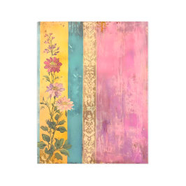Impresión En Metal Bloom bohemio - Flores silvestres en lienzo a raya
