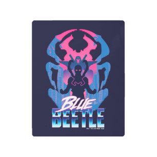 Impresión En Metal Blue Beetle Retrowave vs Graphic