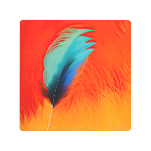 Impresión En Metal Blue Feather