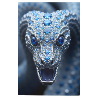 Impresión En Metal Blue Gem Snake Wall Art