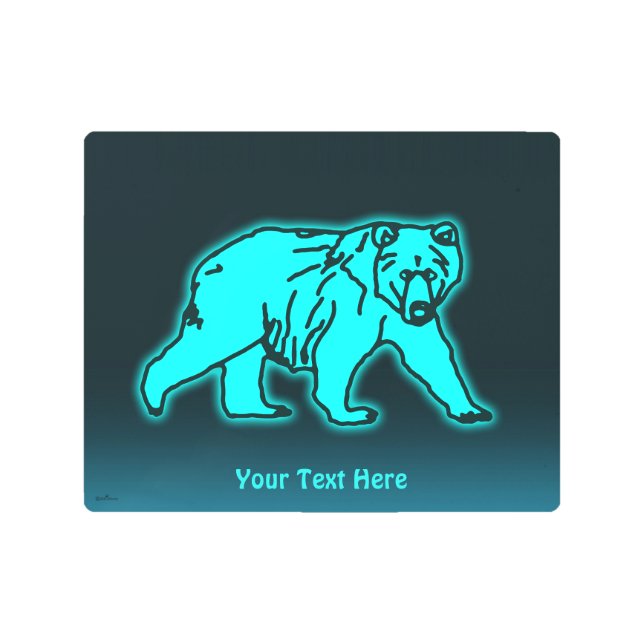 Impresión En Metal Blue Kodiak Bear (Anverso)