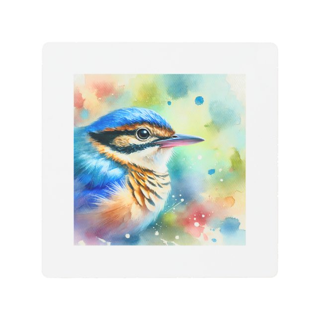 Impresión En Metal Blue Pitta Bird 050824AREF126 - Watercolor (Anverso)