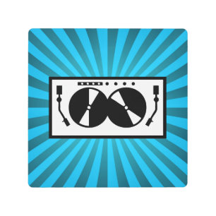 Impresión En Metal Blue Sunburst DJ Turnable Music