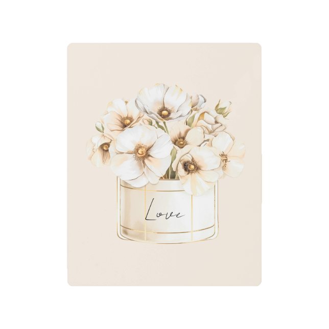 Impresión En Metal Blush Love Pretty White Flowers (Anverso)