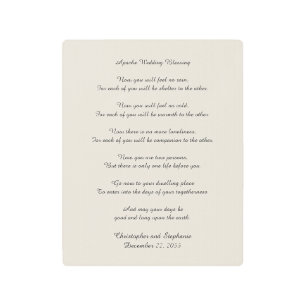Impresión En Metal Boda apache Blessing Faux Burlap Fondo