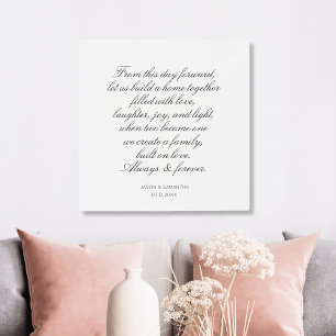 Impresión En Metal Boda promete caligrafía personalizada