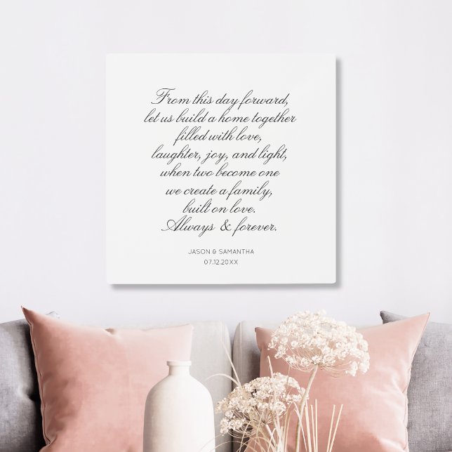Impresión En Metal Boda promete caligrafía personalizada (Wedding Vows Personalized Calligraphy Metal Print
)