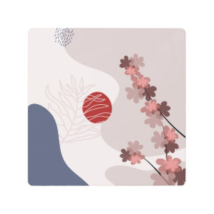 Impresión En Metal Boho azul magenta