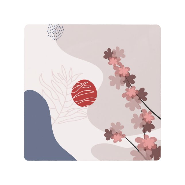 Impresión En Metal Boho azul magenta (Anverso)