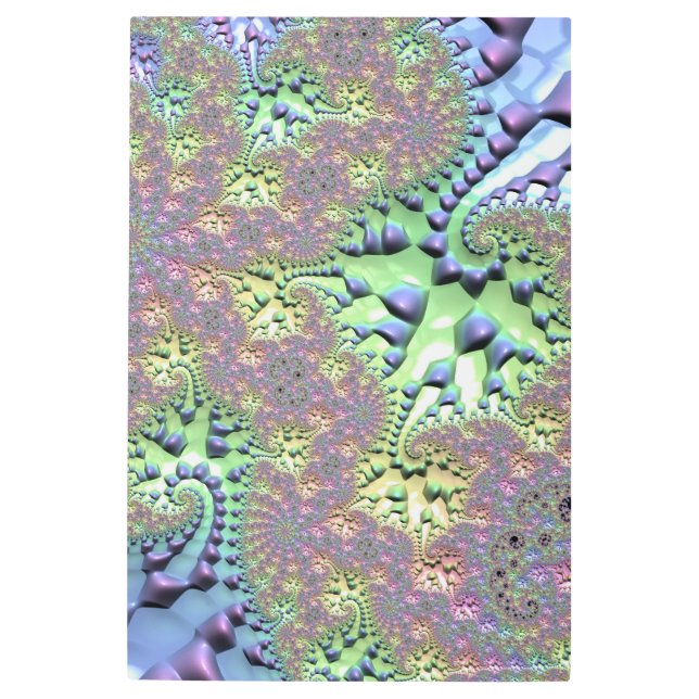 Impresión En Metal Boho Hippie Groovy brillante fractal arcoiris colo (Anverso)