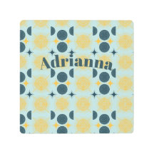 Boho Sun Moon Stars Baby Blue Yellow Personalizado