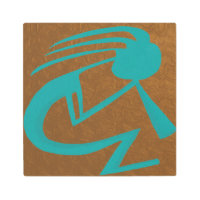 Bonita pintura Verde azulada de Kokopelli