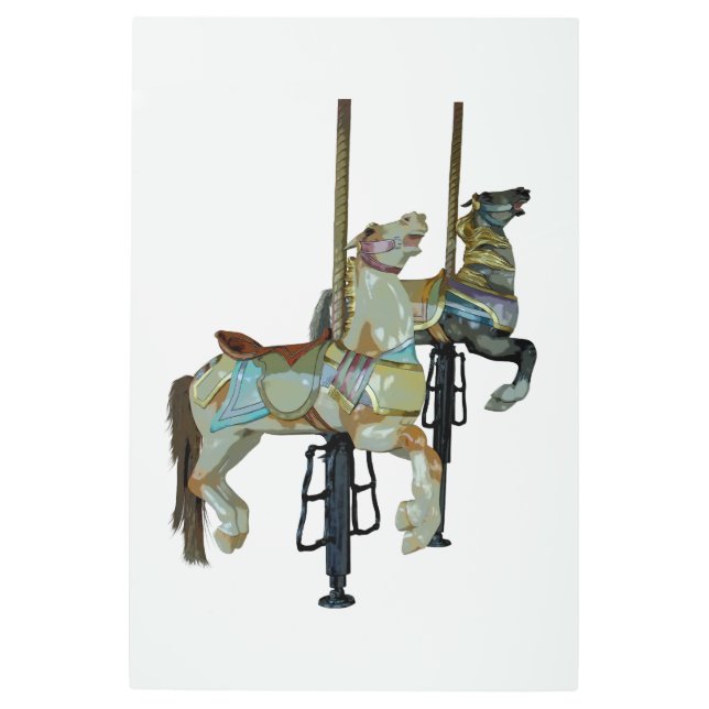 Impresión En Metal Bonito Merry Go Round Carousse Horarios (Anverso)