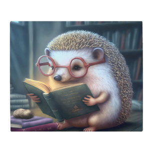 Impresión En Metal Bookworm Hedgehog