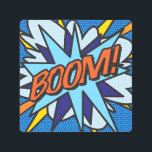 Impresión En Metal BOOM Fun Retro Libro Pop Art<br><div class="desc">Un divertido,  fresco y moderno diseño inspirado en el arte pop del libro de historietas retro que pone el wham,  zap,  pow en tu día. El regalo perfecto para superhéroes,  amigos,  familia o como un regalo para ti mismo. Diseñado por ComicBookPop© en www.zazzle.com/comicbookpop*</div>