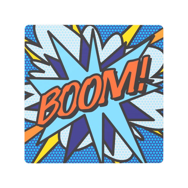 Impresión En Metal BOOM Fun Retro Libro Pop Art (Anverso)