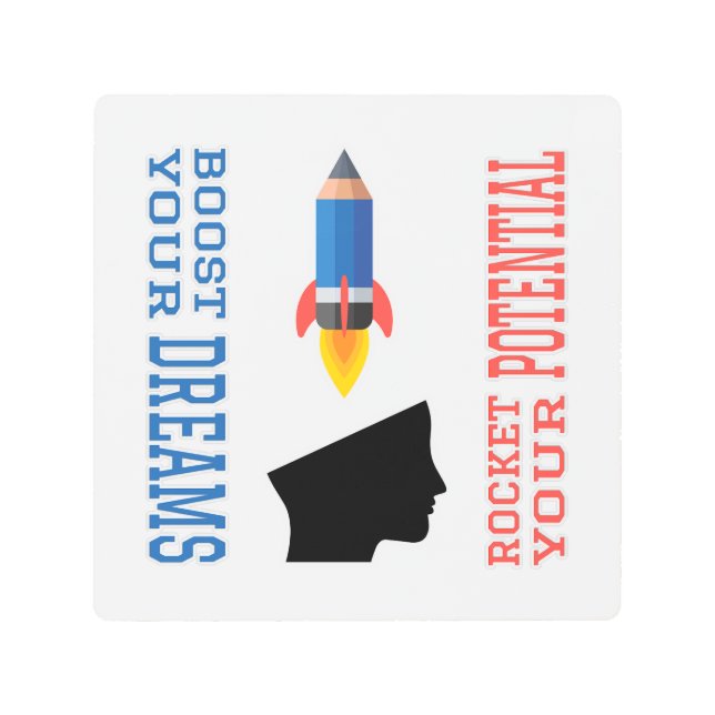 Impresión En Metal Booster soñador y cohete potencial (Anverso)
