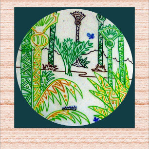 Impresión En Metal Bosque de árbol de palmas CIrcular Nikau